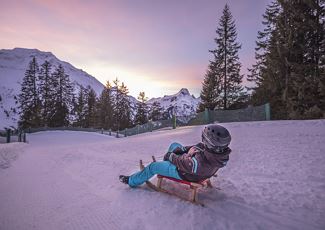 Toboggan evening in Schröcken